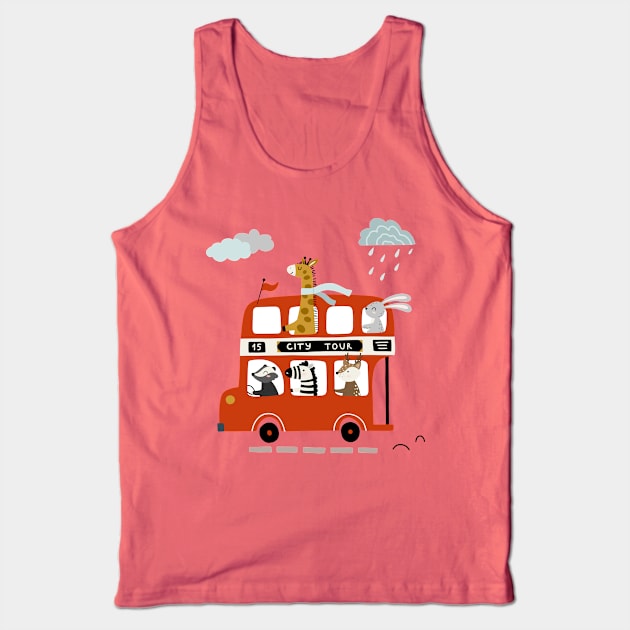 Animal Double Decker Bus Tank Top by JunkyDotCom